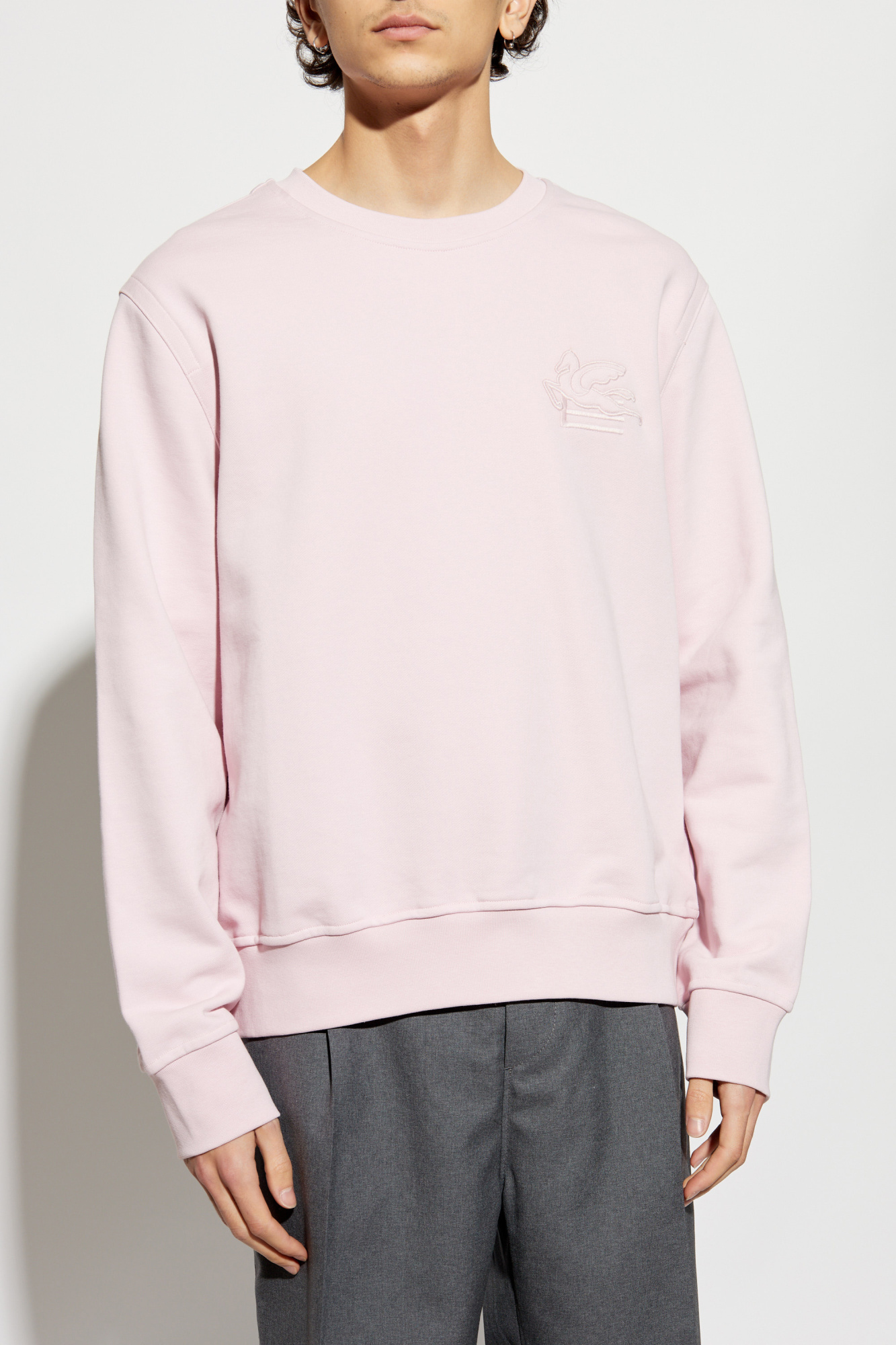 スウェット・トレーナー ETRO COTTON CREWNECK SWEATSHIRT WITH LOGO EMBROIDERY Etro Cotton sweatshirt with embroidered logo | Men's